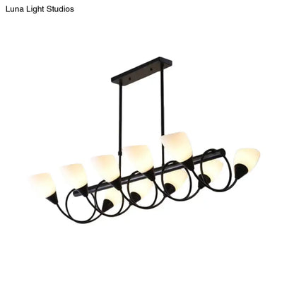 Modern black and white glass light fixture – kitchen pendant light