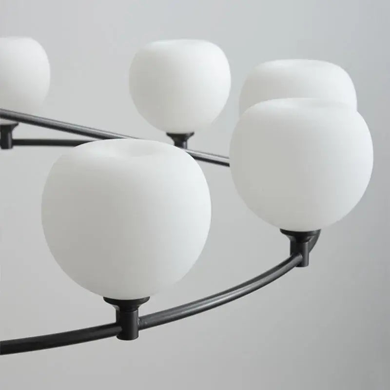 Modern black and white glass pendant lamp dining room 5 light