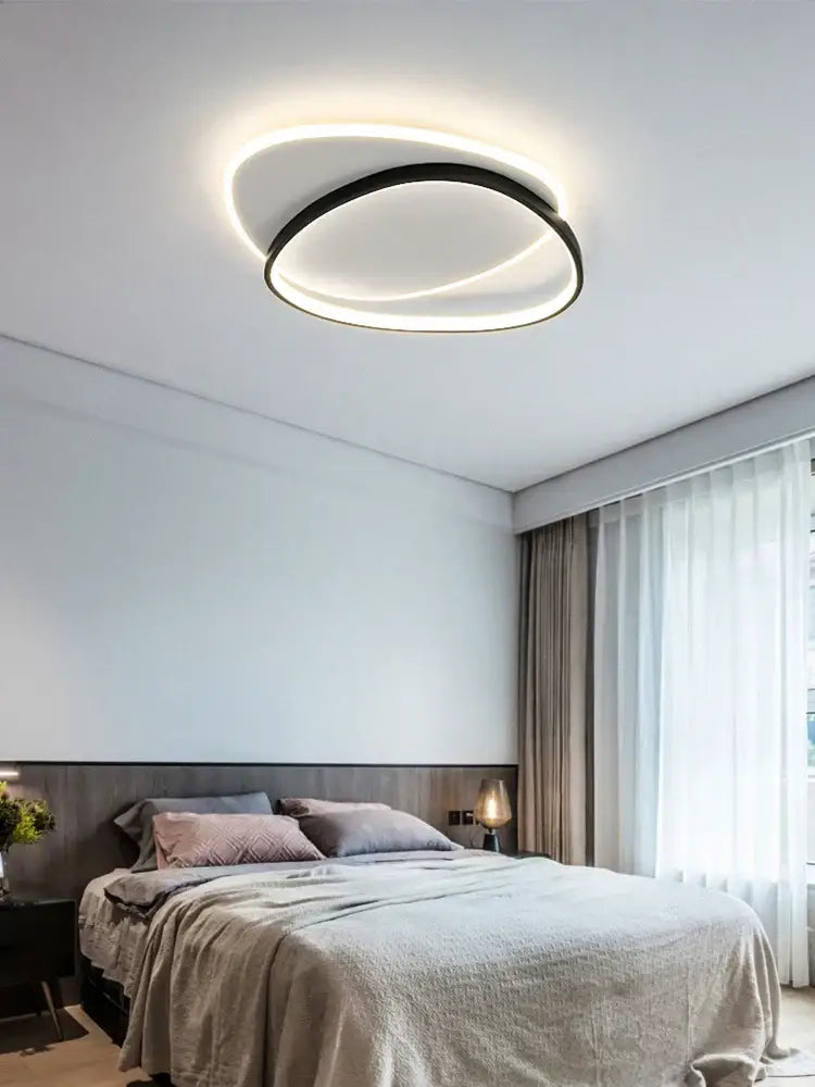 Modern black and white led ceiling lamp for bedroom