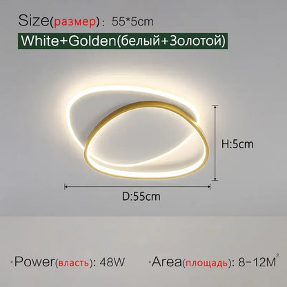 Modern black and white led ceiling lamp for bedroom
