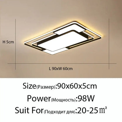 Modern black and white led ceiling lamps living room dimmable light