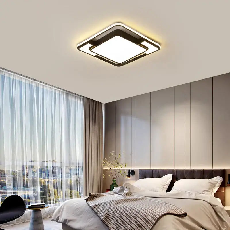 Modern black and white led ceiling lamps living room dimmable light