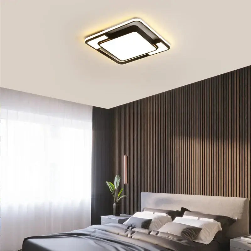 Modern black and white led ceiling lamps living room dimmable light