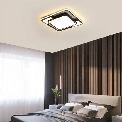 Modern black and white led ceiling lamps living room dimmable light