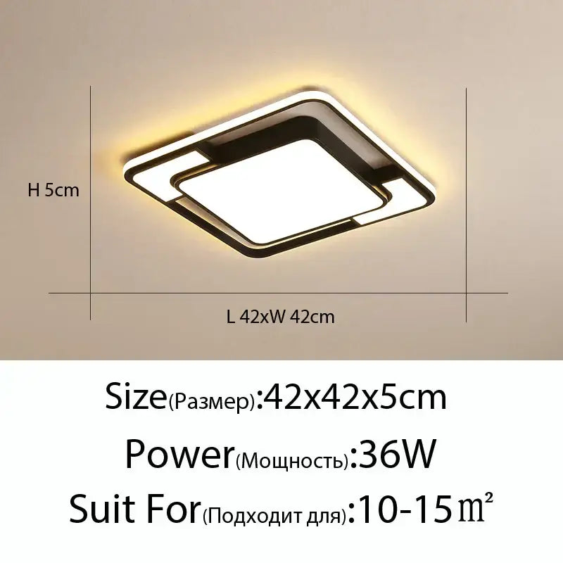 Modern black and white led ceiling lamps living room dimmable light