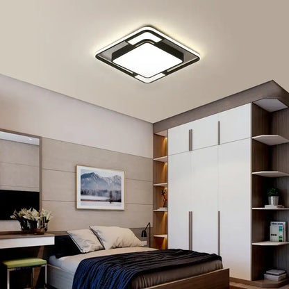 Modern black and white led ceiling lamps living room dimmable light