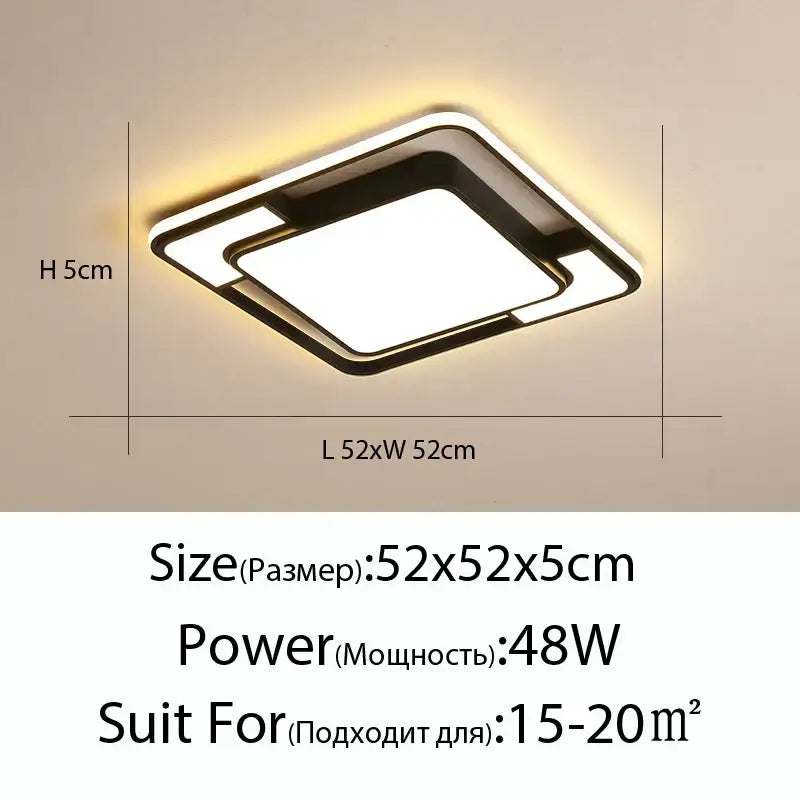 Modern black and white led ceiling lamps living room dimmable light