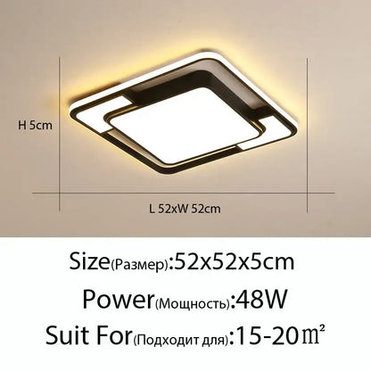 Modern black and white led ceiling lamps living room dimmable light