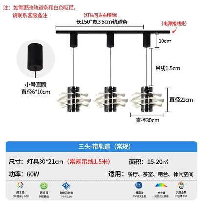Modern black and white petal pendant lamp dining room chandelier