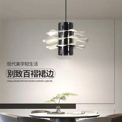 Modern black and white petal pendant lamp dining room chandelier