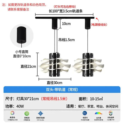 Modern black and white petal pendant lamp dining room chandelier