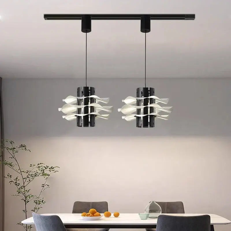 Modern black and white petal pendant lamp dining room chandelier