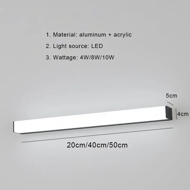 Modern black and white rectangular led wall lamp bedroom light fixture