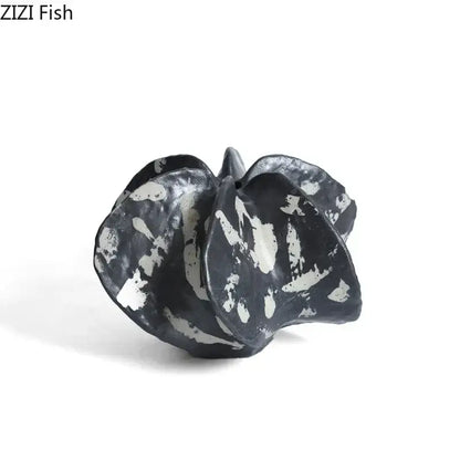 Modern black and white starfruit coral abstract sculpture bedroom decor