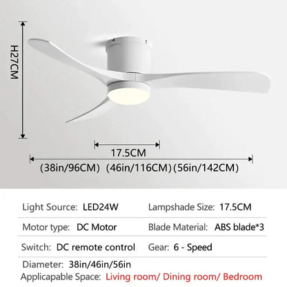 Modern black and wood 46in led ceiling fan for bedrooms
