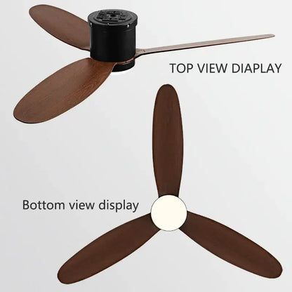 Modern black and wood dc ceiling fan with remote control bedroom