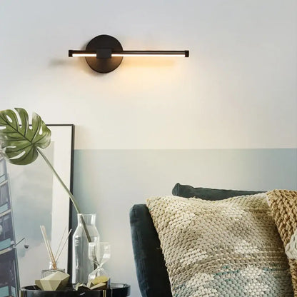 Modern black angular led wall light for bedroom decor