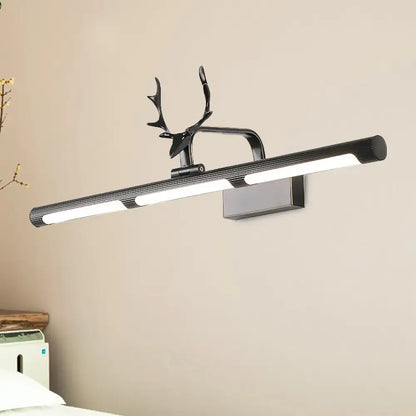 Modern black antler accent led wall lamp bathroom vanity light