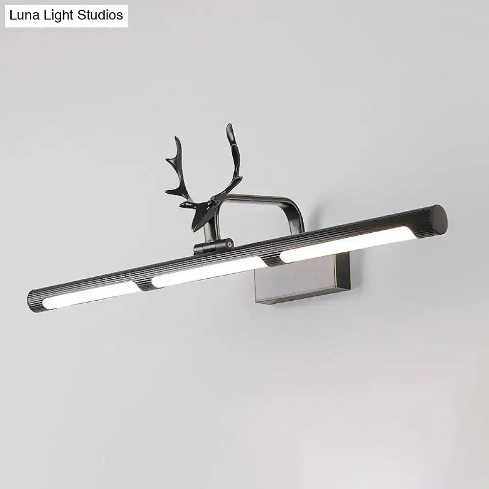 Modern black antler accent led wall lamp bathroom vanity light