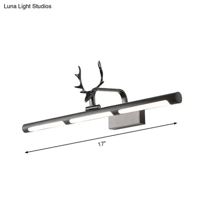 Modern black antler accent led wall lamp bathroom vanity light