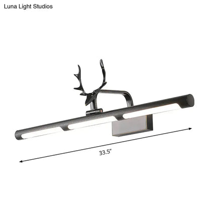Modern black antler accent led wall lamp bathroom vanity light