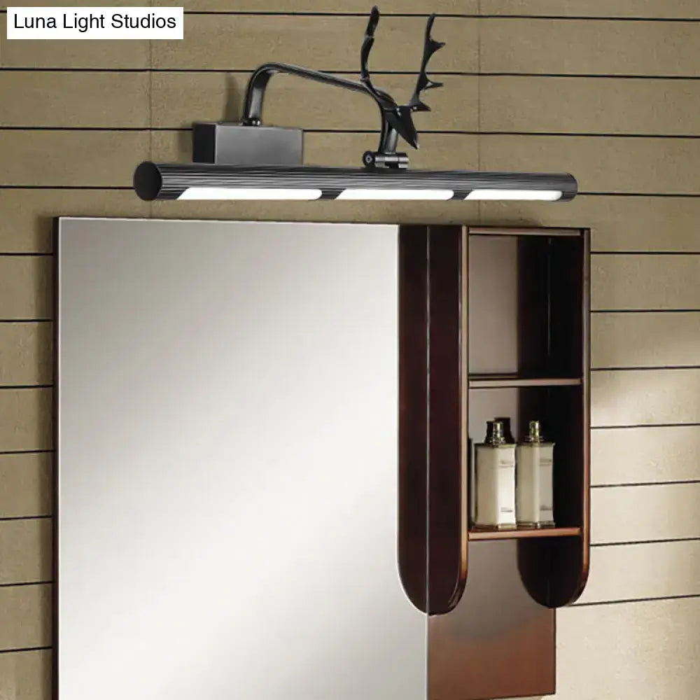 Modern black antler accent led wall lamp bathroom vanity light