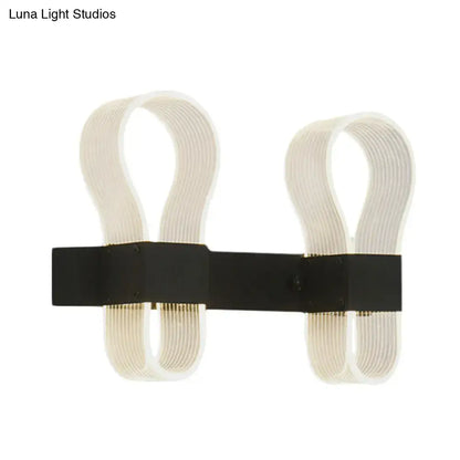 Modern black arc ring sconce wall lamp bedroom led light