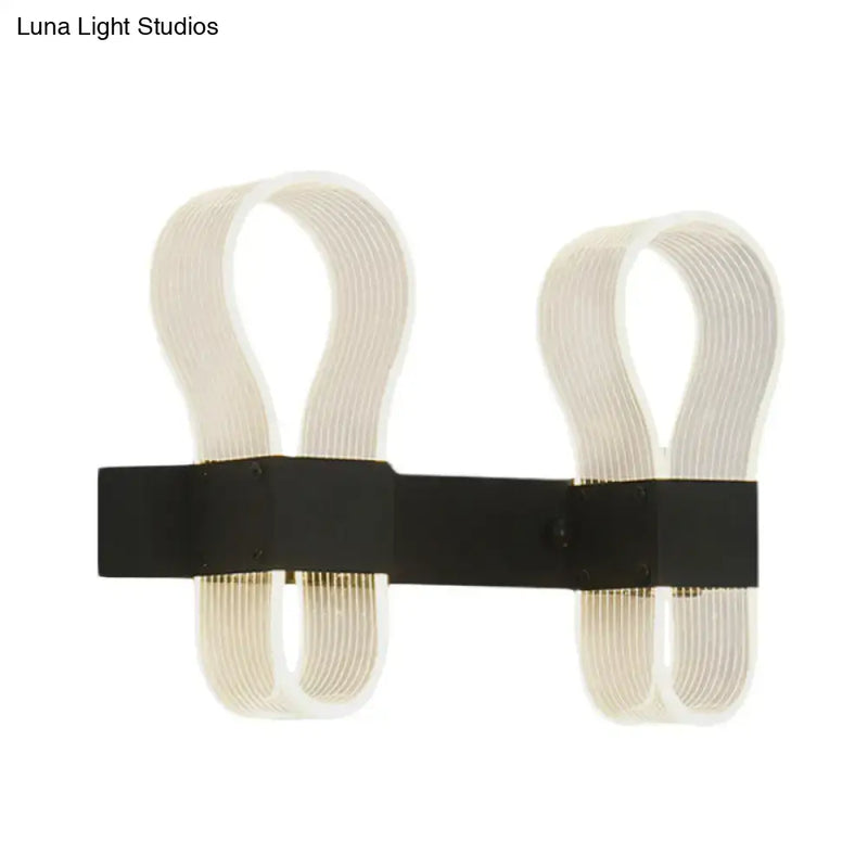 Modern black arc ring sconce wall lamp bedroom led light
