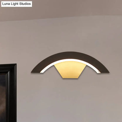Modern black arc wall sconce bedroom integrated led light