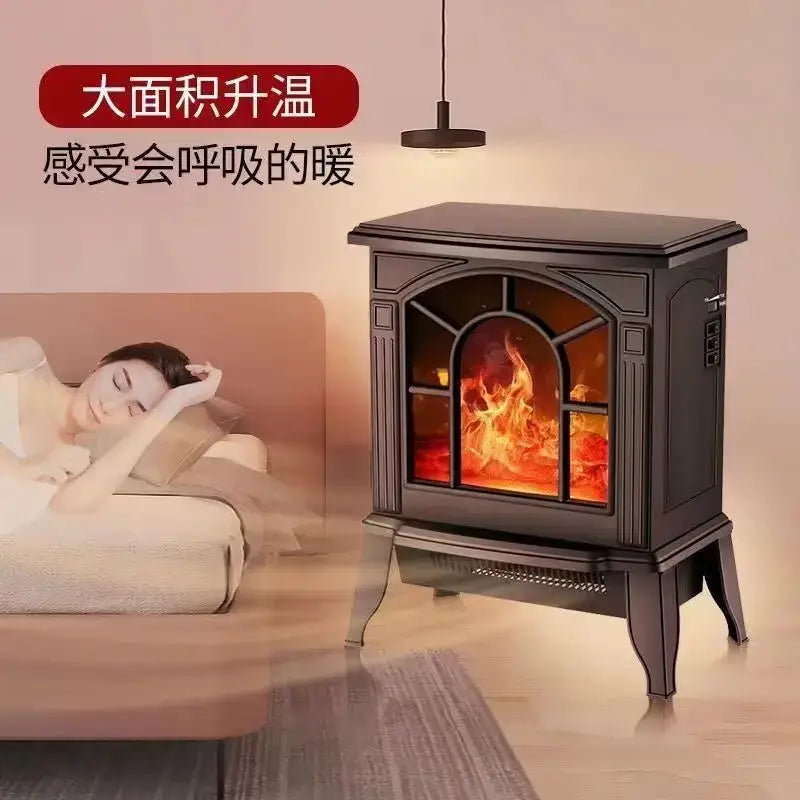 Modern black arched electric fireplace heater – living room stove