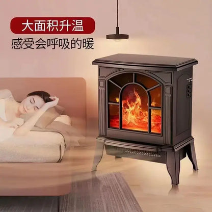 Modern black arched electric fireplace heater – living room stove