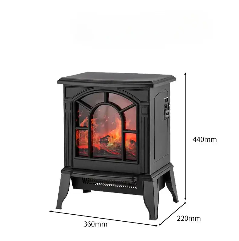 Modern black arched electric fireplace heater – living room stove