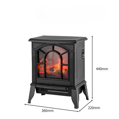 Modern black arched electric fireplace heater – living room stove