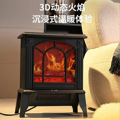 Modern black arched electric fireplace heater – living room stove