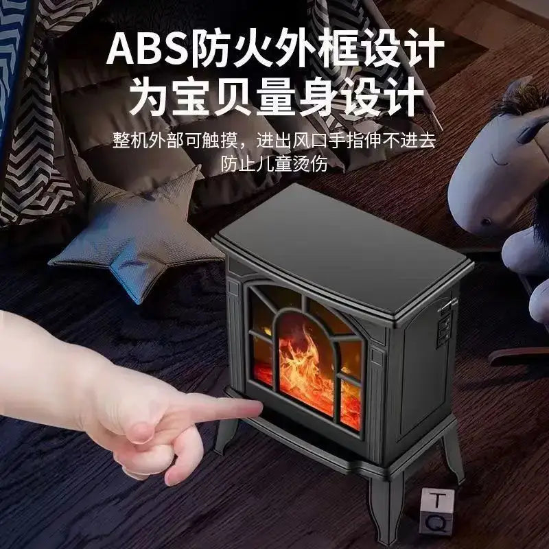 Modern black arched electric fireplace heater – living room stove