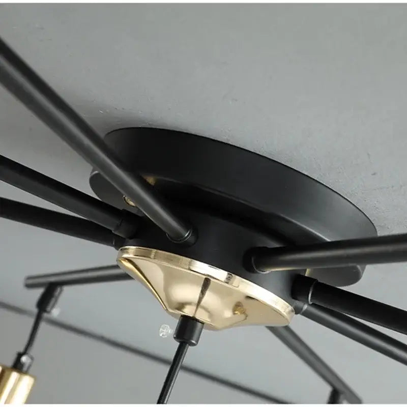 Modern black art glass ball molecule chandelier – living room light