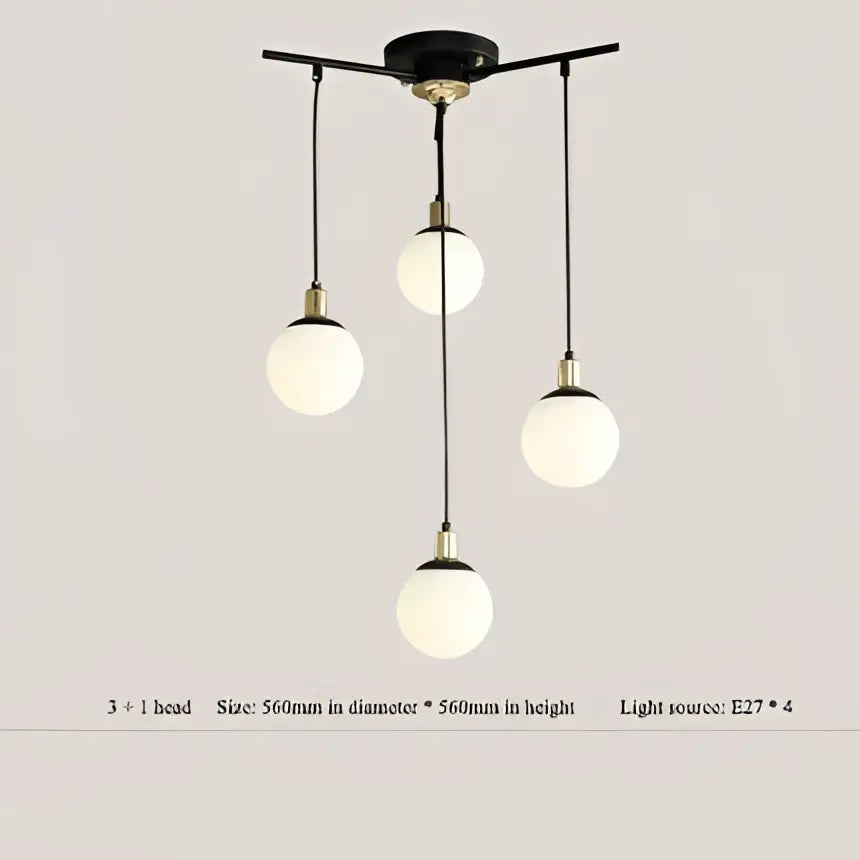 Modern black art glass ball molecule chandelier – living room light