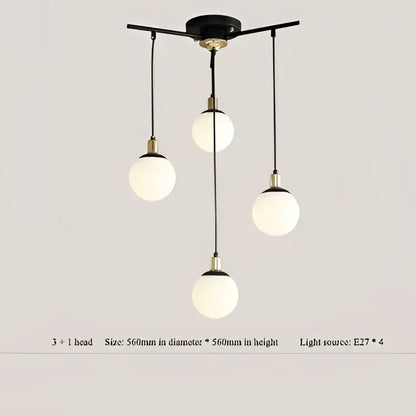 Modern black art glass ball molecule chandelier – living room light