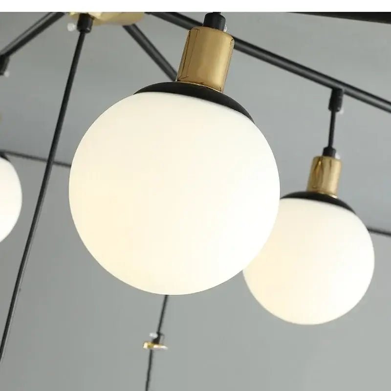 Modern black art glass ball molecule chandelier – living room light