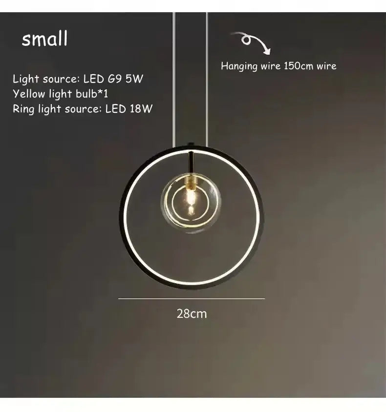 Modern black ball bubble led chandelier for dining room