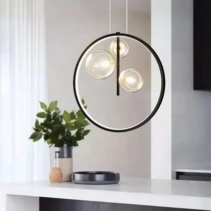 Modern black ball bubble led chandelier for dining room