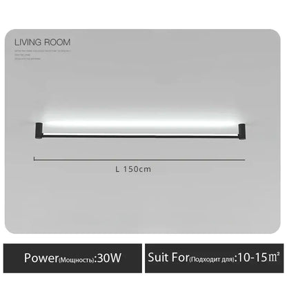 Modern black bar linear wall light for living room ambient lighting