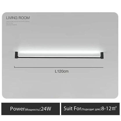 Modern black bar linear wall light for living room ambient lighting