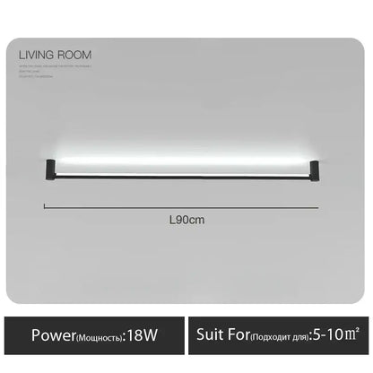 Modern black bar linear wall light for living room ambient lighting