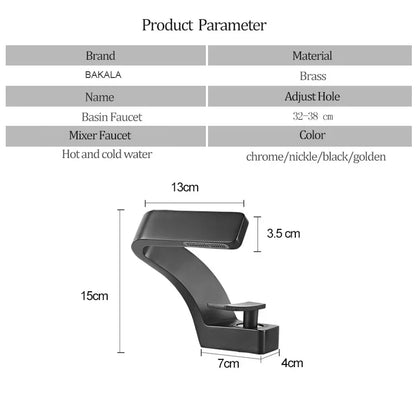 DecorBites™ Modern Black Bathroom Sink Faucet