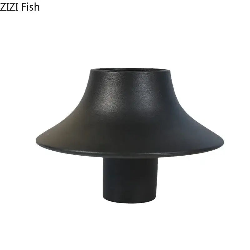 Modern black bell shaped ceramic vase desktop decor
