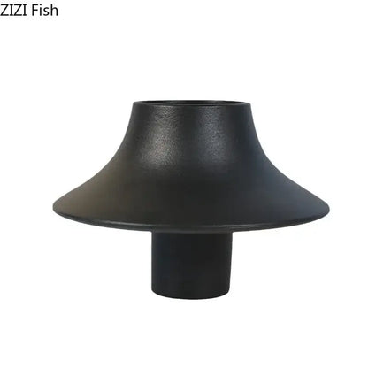 Modern black bell shaped ceramic vase desktop decor