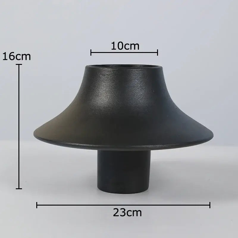 Modern black bell shaped ceramic vase desktop decor