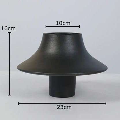 Modern black bell shaped ceramic vase desktop decor