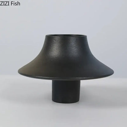 Modern black bell shaped ceramic vase desktop decor